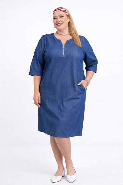 Immagine di CURVY GIRL DENIM DRESS V NECK